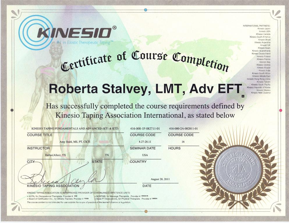 Kinesio Advanced Certificate of Completion