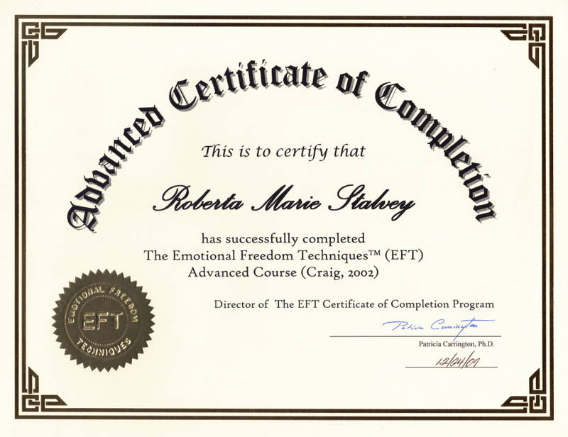 EFT Advanced Certificate of Completiong